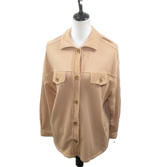 BP Tan Oversized Button Front Knit Top Size XXS - Picture 1 of 6